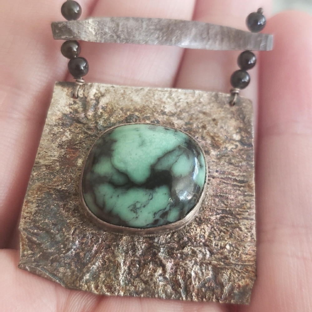 Vintage Artist Made Turquoise Brooch - Picture 1 of 7